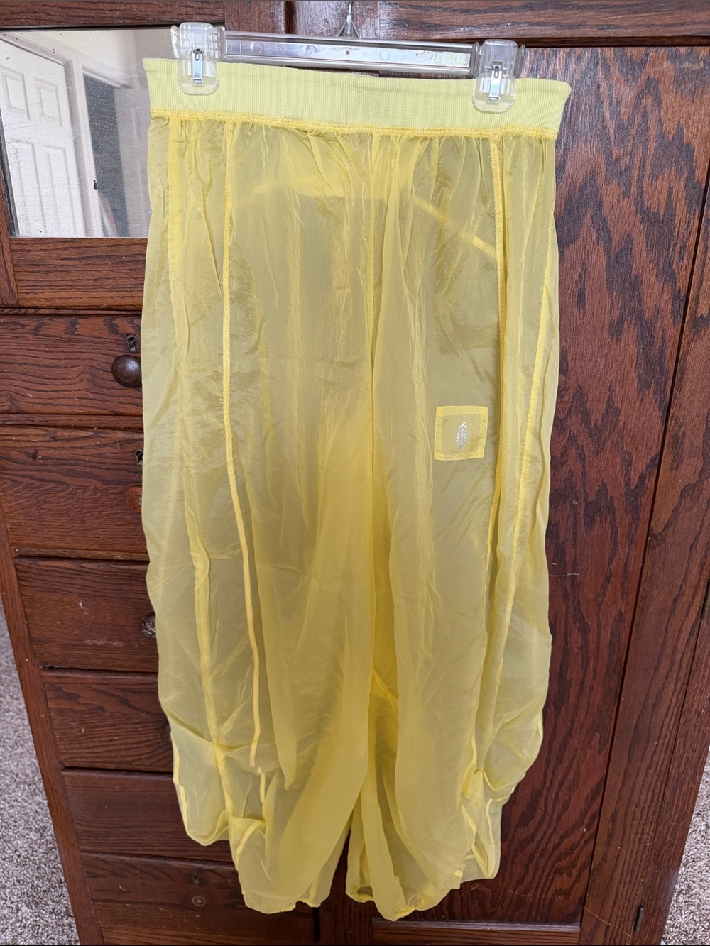 FP movement sheer yellow pants